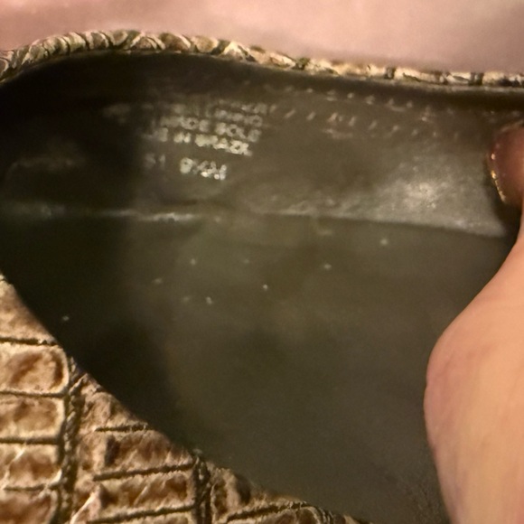 Tory Burch Gold Snakeskin Embossed Leather Reva Logo Ballerina Flats Size 9.5 - Picture 15 of 15